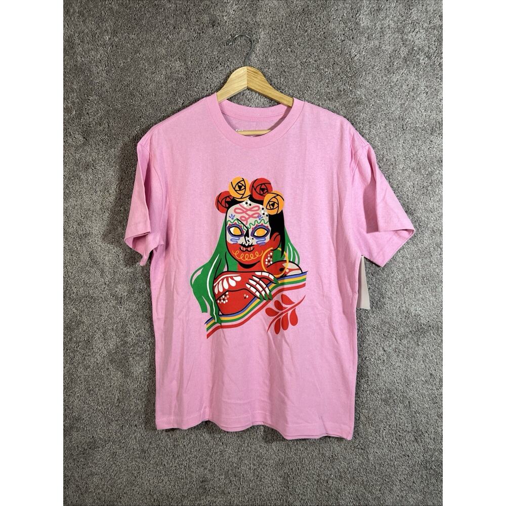 Urban Outfitters Golden Hour Womens Small T-Shirt Pink Dia Pacheco Graphic Top